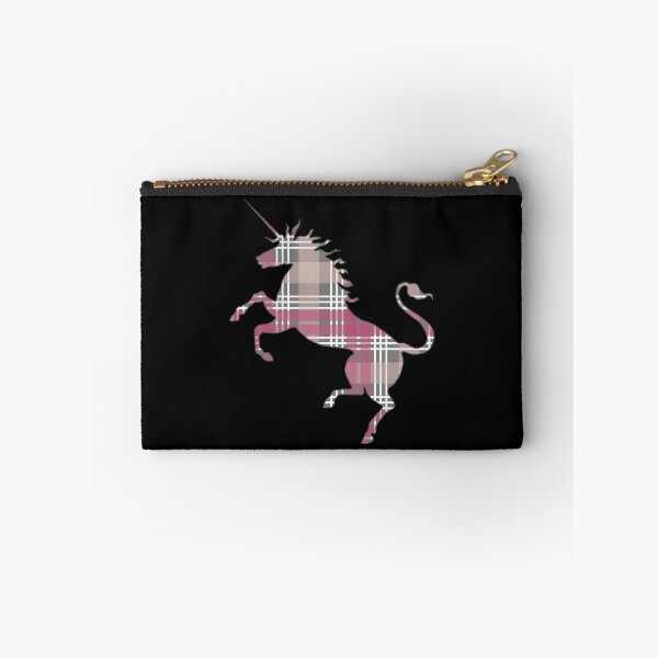 Item preview, Scottish Pink, Grey and White Tartan Rearing Unicorn Silhouette  designed and sold by MacPean.