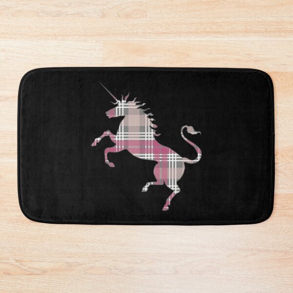 Item preview, Scottish Pink, Grey and White Tartan Rearing Unicorn Silhouette  designed and sold by MacPean.