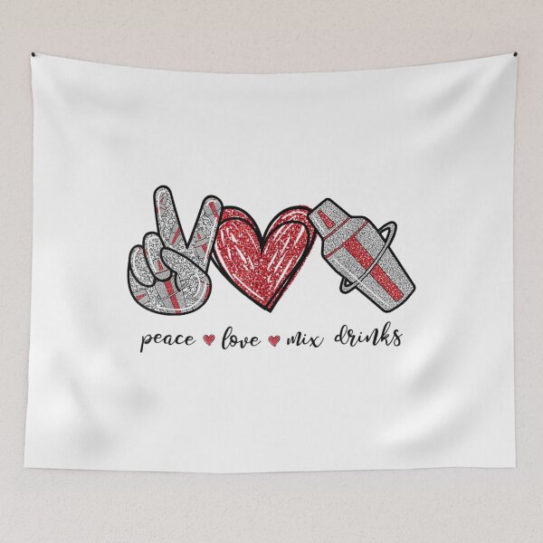 Item preview, Peace Love Mix Drinks Shaker Cute Bartender Gifts  designed and sold by PanZhi.