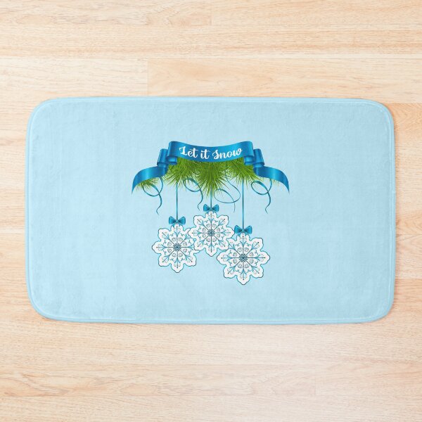 Item preview, “Let it Snow” Snowflake Ornaments - Blue on Lt. Blue Background designed and sold by PawsitiveMum.
