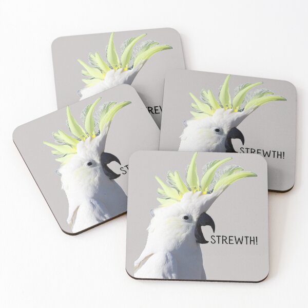 Item preview, Strewth! Sulphur crested, white cockatoo. Photograph and black text. designed and sold by JellyBeenzz.