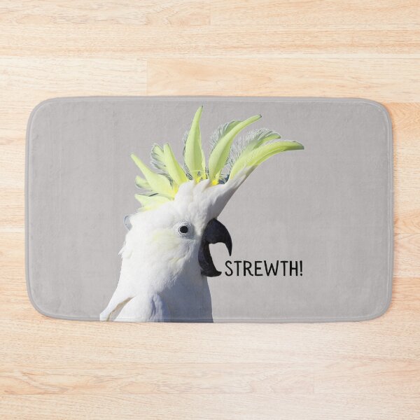 Item preview, Strewth! Sulphur crested, white cockatoo. Photograph and black text. designed and sold by JellyBeenzz.