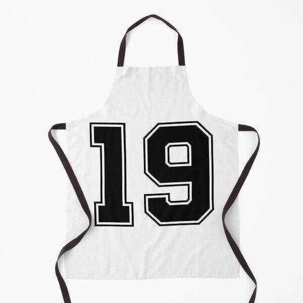 Item preview, 19 American Football Classic Vintage Sport Jersey Number in black number on white background for american football, baseball or basketball designed and sold by Marcin Adrian.