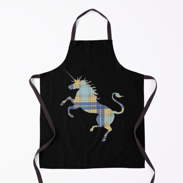 Item preview, Scottish Blue, Grey and Yellow Tartan Rearing Unicorn Silhouette designed and sold by MacPean.