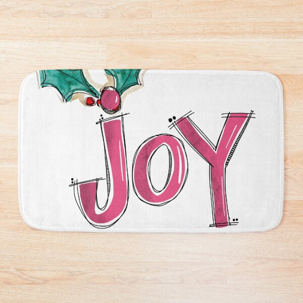 Item preview, Pink Handdrawn Joy Quote with Holly  designed and sold by Playful Pixel Designs.