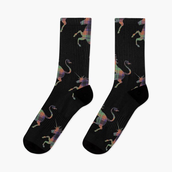 Item preview, Scottish Purple, Orange and Green Tartan Rearing Unicorn Silhouette  designed and sold by MacPean.