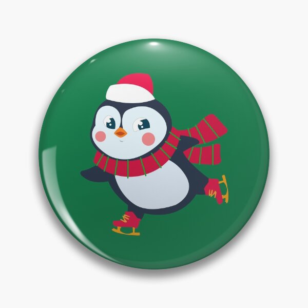 Item preview, Cute funny christmas penguin skating on ice wearing chrisrmas scarf and red skating shoes designed and sold by SGS-.