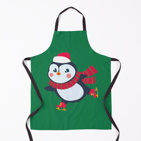 Item preview, Cute funny christmas penguin skating on ice wearing chrisrmas scarf and red skating shoes designed and sold by SGS-.