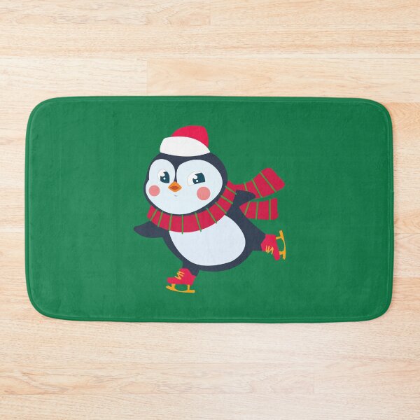 Item preview, Cute funny christmas penguin skating on ice wearing chrisrmas scarf and red skating shoes designed and sold by SGS-.
