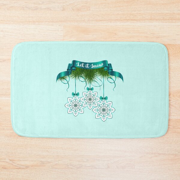 Item preview, “Let it Snow” Snowflake Ornaments - Aqua on Lt. Aqua Background designed and sold by PawsitiveMum.