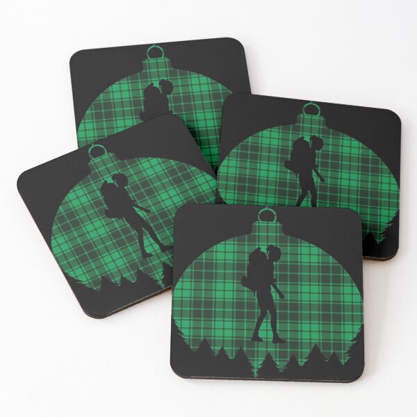Item preview, Green Flannel Christmas Ornament - WomanBackpacking Hiking designed and sold by HeatherPore.