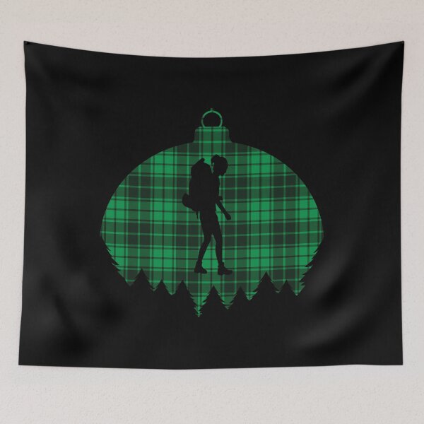 Item preview, Green Flannel Christmas Ornament - WomanBackpacking Hiking designed and sold by HeatherPore.