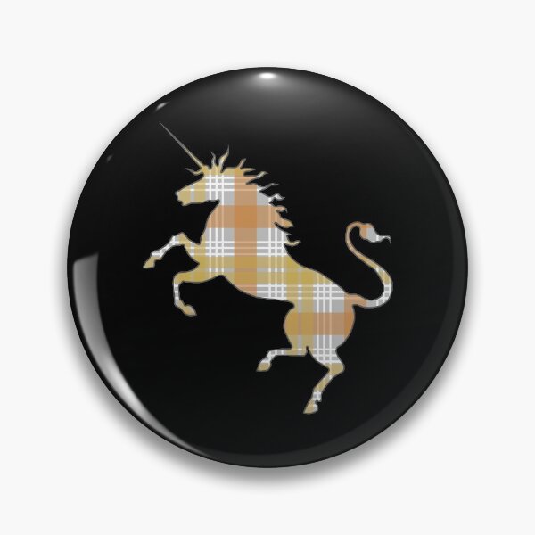 Item preview, Scottish Metallic Gold, Silver and Bronze Tone Tartan Rearing Unicorn Silhouette  designed and sold by MacPean.