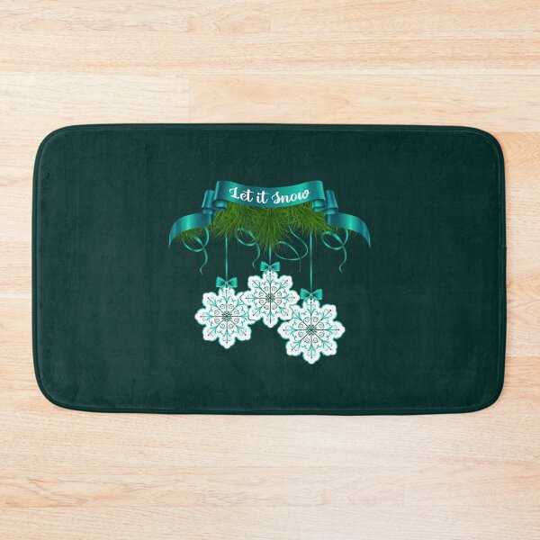 Item preview, “Let it Snow” Snowflake Ornaments - Aqua on Dk. Aqua Background designed and sold by PawsitiveMum.