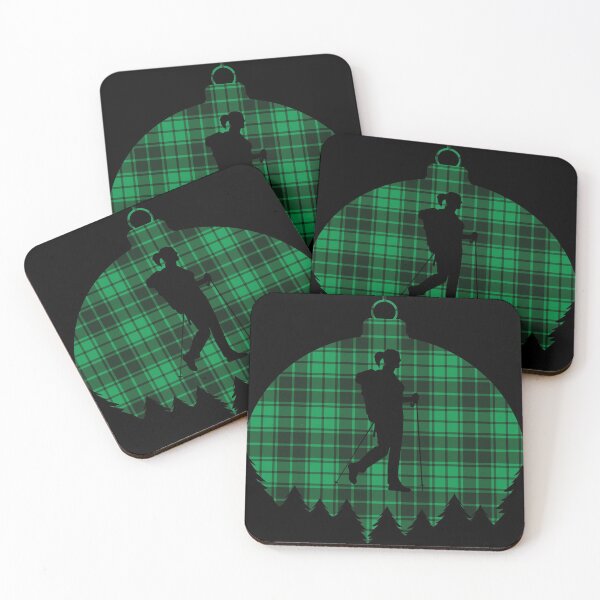 Item preview, Green Flannel Christmas Ornament - Woman Hiking Backpacking designed and sold by HeatherPore.