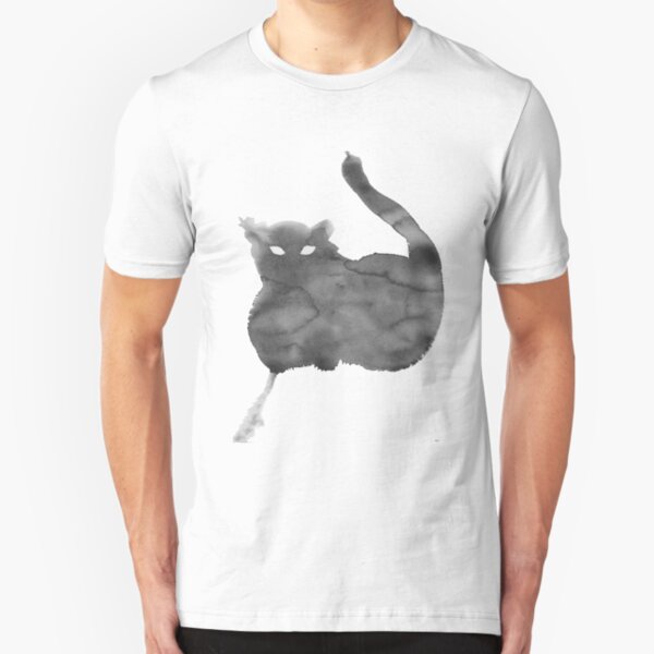 Chat Nuageux • Cloudy Cat • Gato Nublado Slim Fit T-Shirt