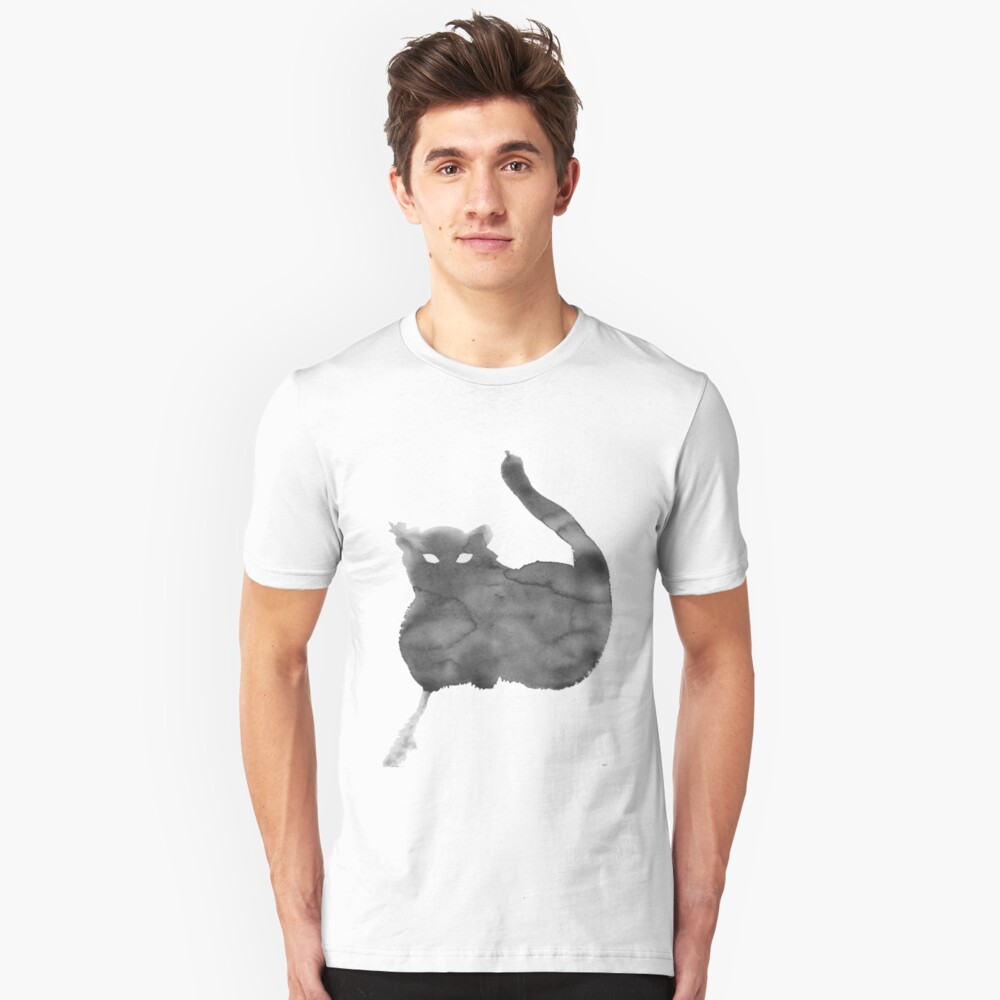 Chat Nuageux • Cloudy Cat • Gato Nublado Slim Fit T-Shirt