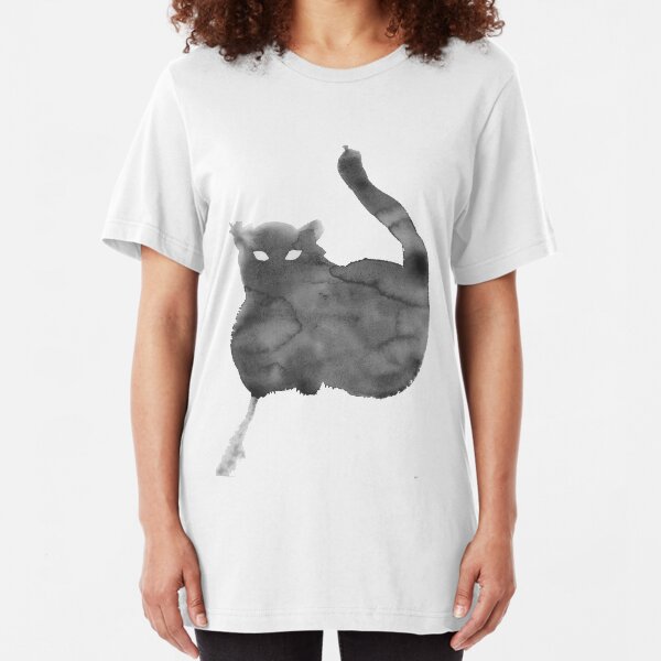 Chat Nuageux • Cloudy Cat • Gato Nublado Slim Fit T-Shirt