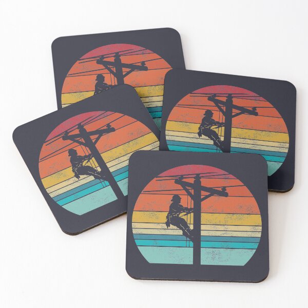 Item preview, Retro style Lineman Cell Tower Line Worker designed and sold by allsquarestudio.