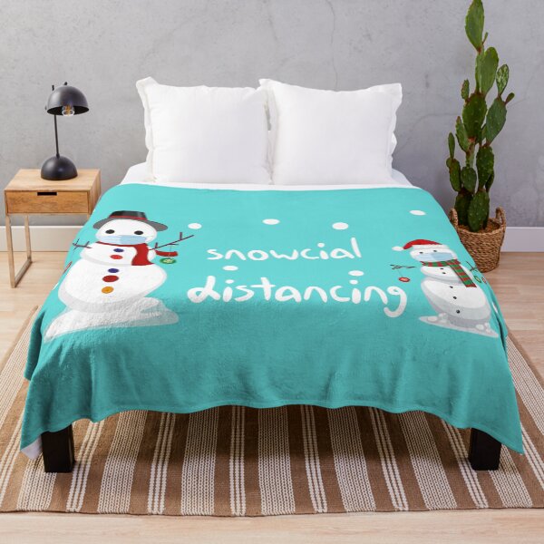 Item preview, Snowcial Distancing with Snow-mans Wearing Masks design illustration designed and sold by MerchSpot.