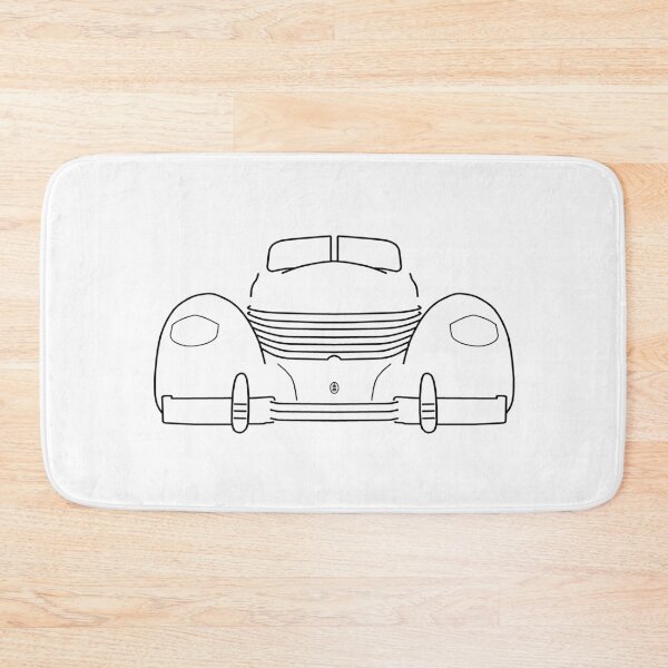 Item preview, 1936 Cord 810 classic American automobile black outline graphic designed and sold by soitwouldseem.