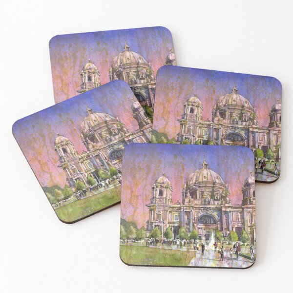 Item preview, Watercolor painting of Berlin Cathedral Germany art designed and sold by rfoxphoto.