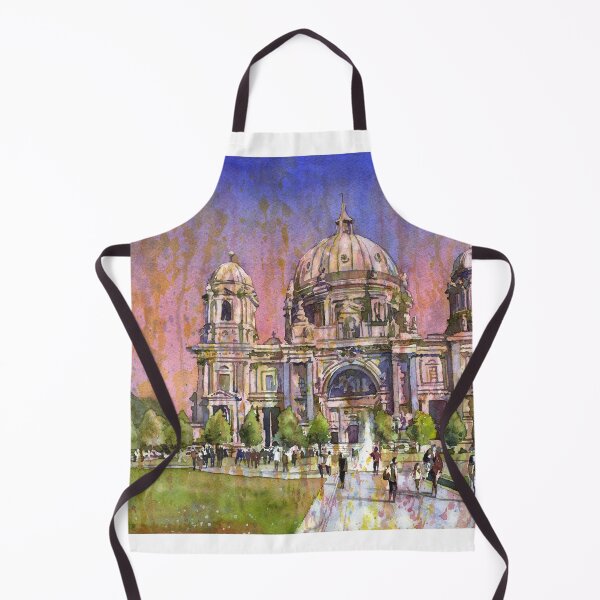 Item preview, Watercolor painting of Berlin Cathedral Germany art designed and sold by rfoxphoto.