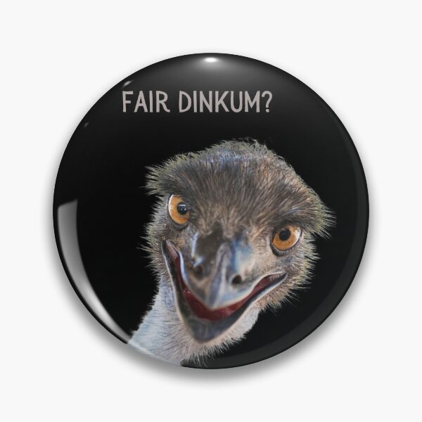 Item preview, Fair dinkum? Emu, close up. Photograph and light colour text. designed and sold by JellyBeenzz.