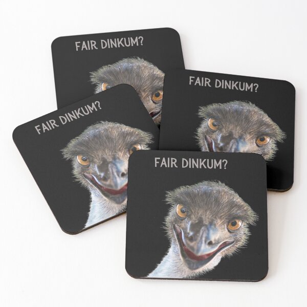 Item preview, Fair dinkum? Emu, close up. Photograph and light colour text. designed and sold by JellyBeenzz.