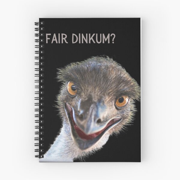 Item preview, Fair dinkum? Emu, close up. Photograph and light colour text. designed and sold by JellyBeenzz.
