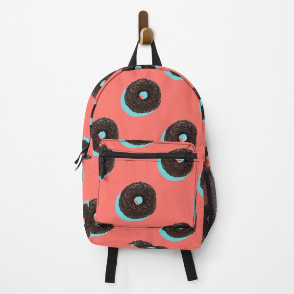 Item preview, Chocolate donuts with pale blue shadows on a coral background designed and sold by acidmit.