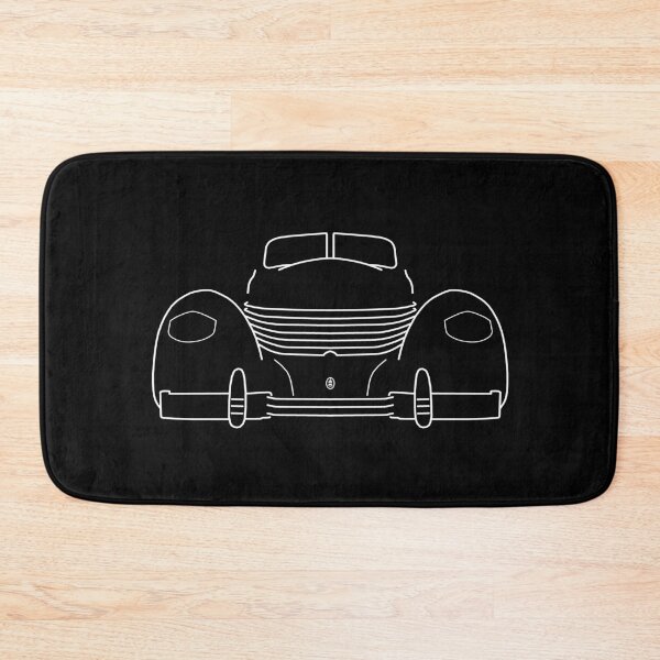 Item preview, 1936 Cord 810 classic American automobile white outline graphic designed and sold by soitwouldseem.