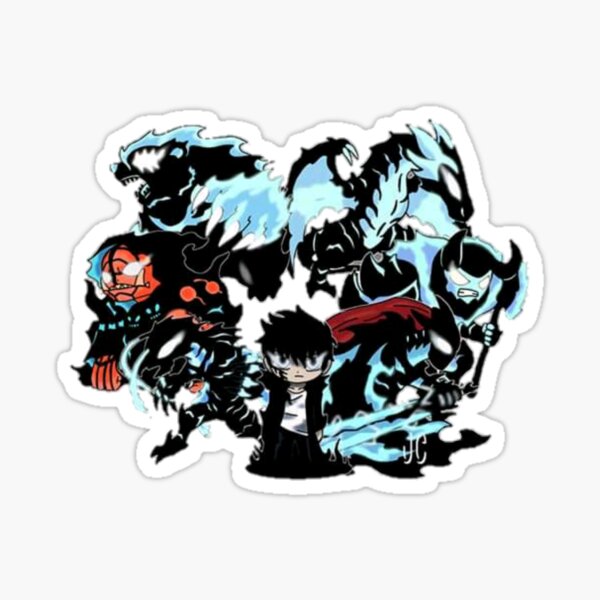 Autocollant drôle de personnages de nivellement solo pour les lecteurs de manhwa Sticker