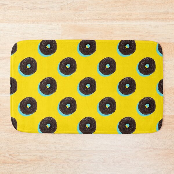 Item preview, Chocolate donuts with pale blue shadows on a yellow background designed and sold by acidmit.