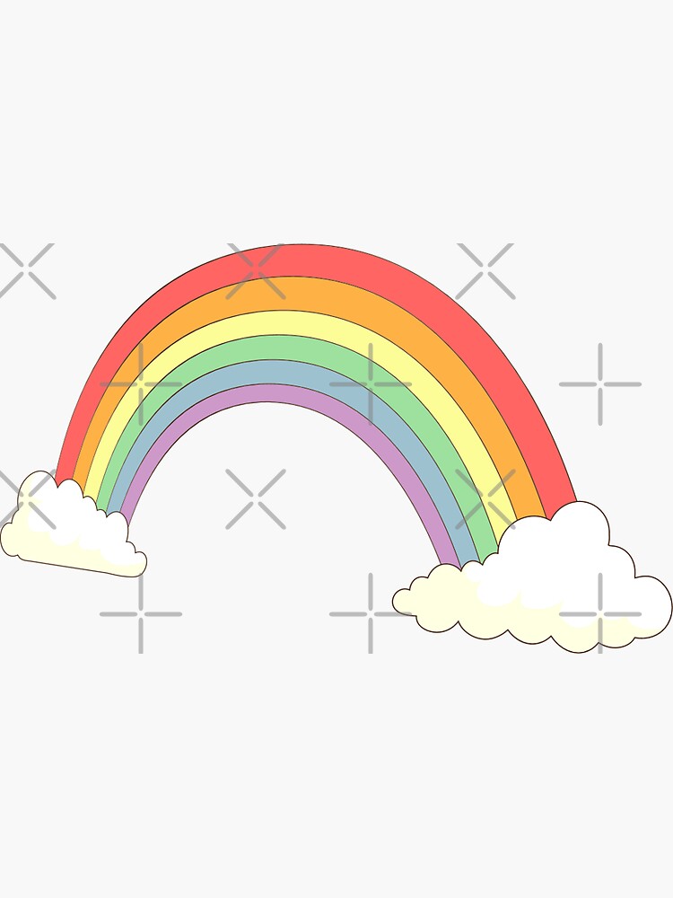 Aesthetic Rainbow Sticker for Sale by designclaw