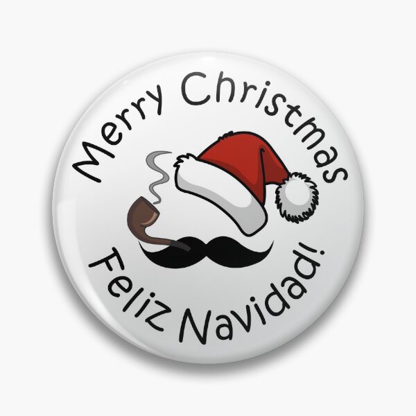 Item preview, Bigote Emoji Santa con pipa- Feliz Navidad, Feliz Navidad Fondo blanco designed and sold by Apartment12.