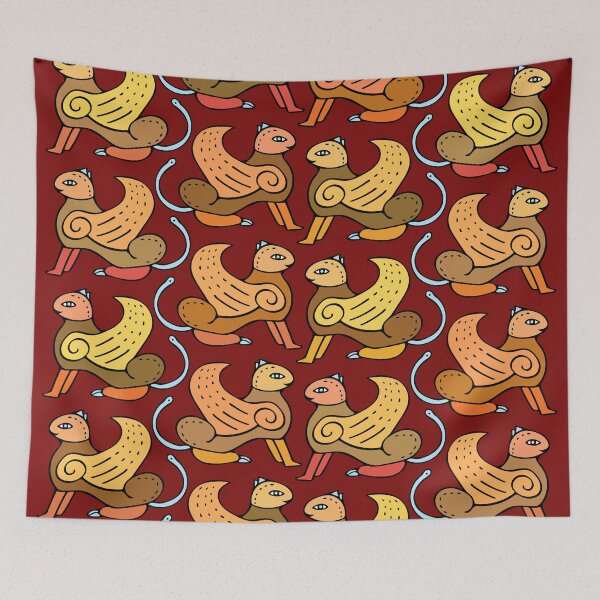 Item preview, Cute and Colorful Ancient Sphinx Pattern (red) designed and sold by Davey's Designs.