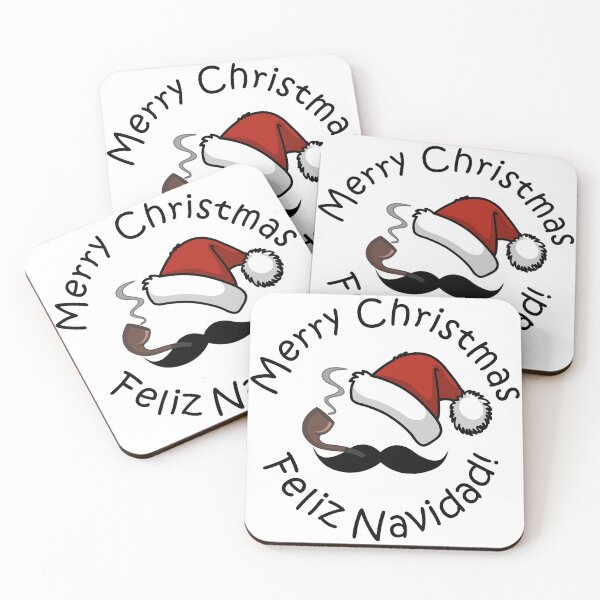Item preview, Bigote Emoji Santa con pipa- Feliz Navidad, Feliz Navidad Fondo blanco designed and sold by Apartment12.