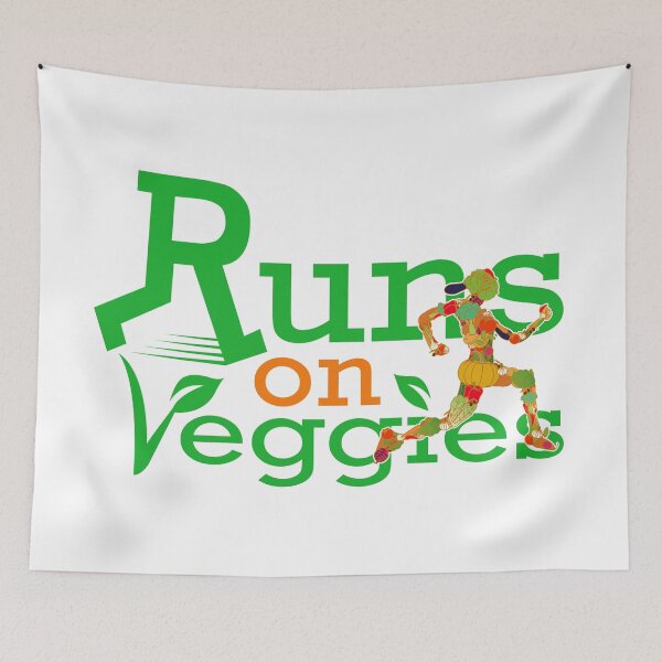 Item preview, RUNS ON VEGGIES - FUNNY GIFT FOR VEGANS VEGETARIANS designed and sold by CreativaArt-.