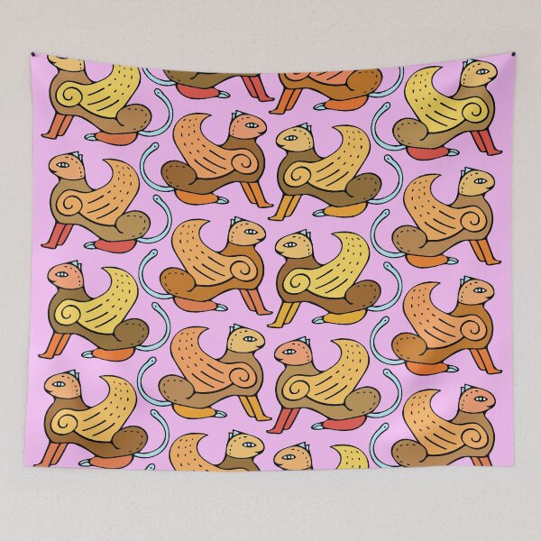 Item preview, Cute and Colorful Ancient Sphinx Pattern (pink) designed and sold by Davey's Designs.