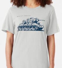 T-34 Russischer Wohnwagen Slim Fit T-Shirt