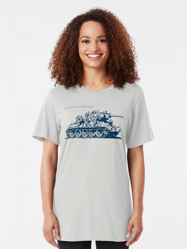 Alternate view of T-34 Russian Caravan Slim Fit T-Shirt