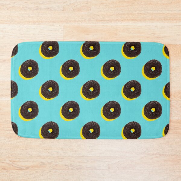 Item preview, Chocolate donuts with yellow shadows on a pale blue background designed and sold by acidmit.