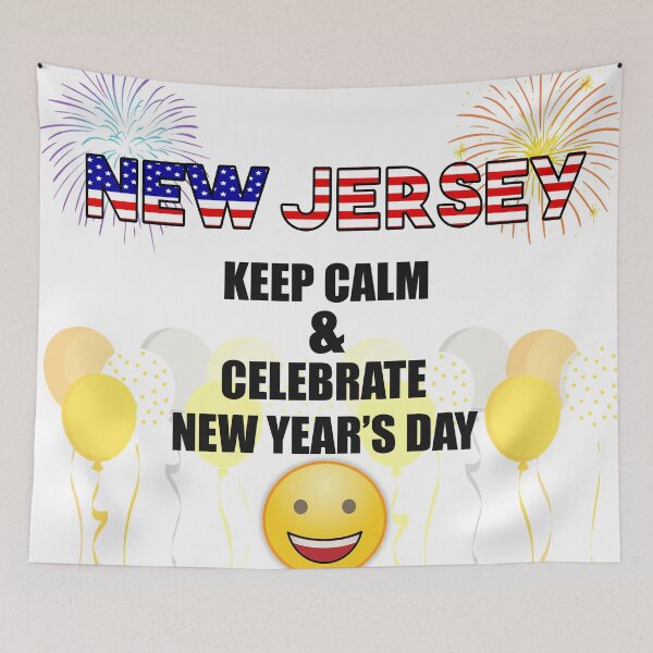 Item preview, New Jersey Keep Calm & Celebrate New Year Day | New Jersey Edition designed and sold by BestBash.