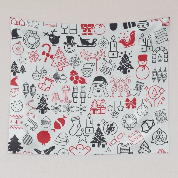 Item preview, Fun Christmas doodle White Red Black collection by Studio M & Co designed and sold by Studio M & Co..