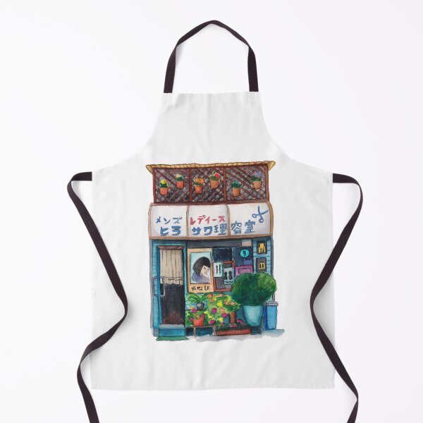 Item preview, Watercolor - Japanese streetshop hairdresser designed and sold by Karolien Kenis.