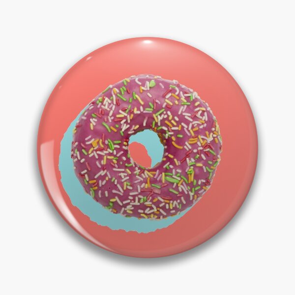 Item preview, Pink donuts with multicolor sprinkles and pale blue shadows on a coral background designed and sold by acidmit.