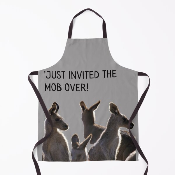 Item preview, 'Just invited the mob over! Mob of kangaroos. Photograph and black text. designed and sold by JellyBeenzz.