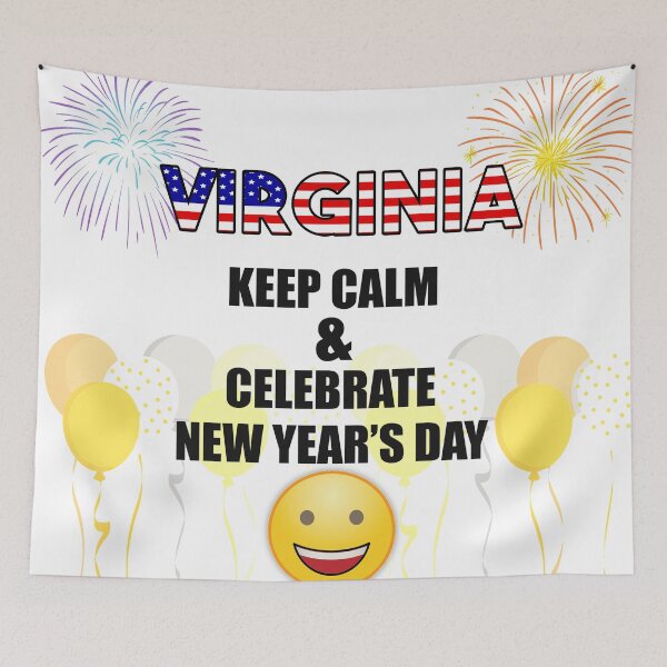 Item preview, Virginia Keep Calm & Celebrate New Year Day | Virginia Edition designed and sold by BestBash.