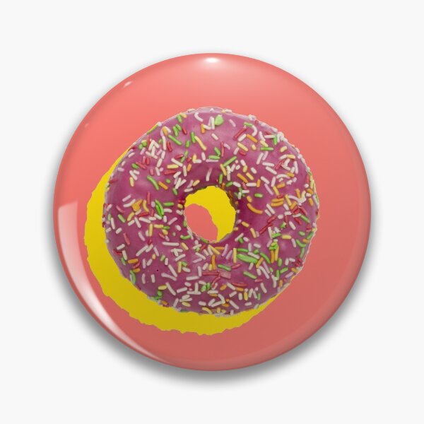 Item preview, Pink donuts with multicolor sprinkles and yellow shadows on a coral background designed and sold by acidmit.